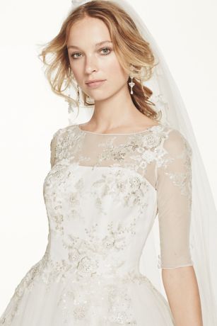 david's bridal illusion neckline