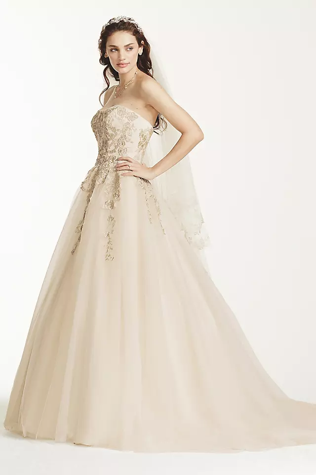 Jewel Tulle Wedding Dress with Venise Lace Detail Image 3