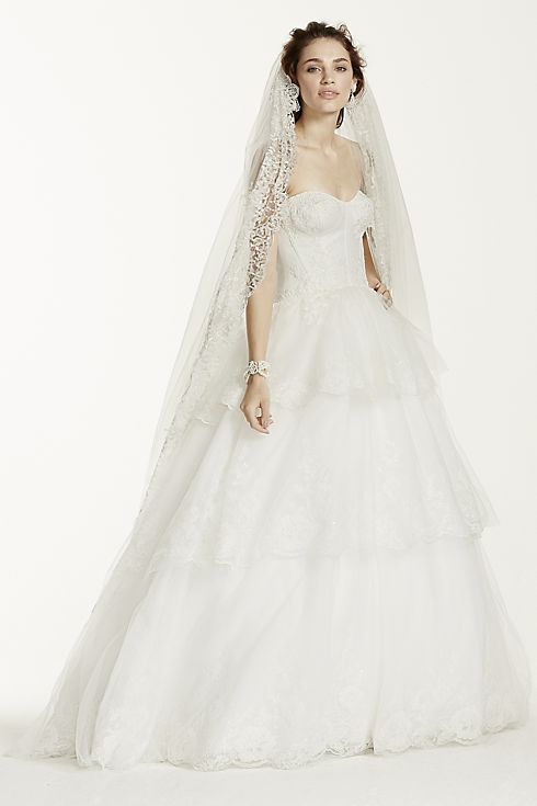 As-Is Strapless Tulle and Organza Wedding Dress Image