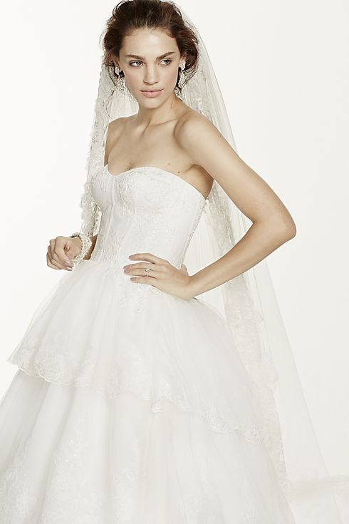 As-Is Strapless Tulle and Organza Wedding Dress Image 4