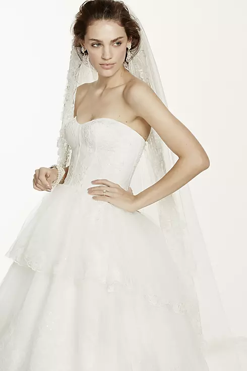 Jewel Strapless Tulle and Organza Wedding Dress Image 5