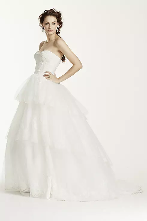 Jewel Strapless Tulle and Organza Wedding Dress Image 3