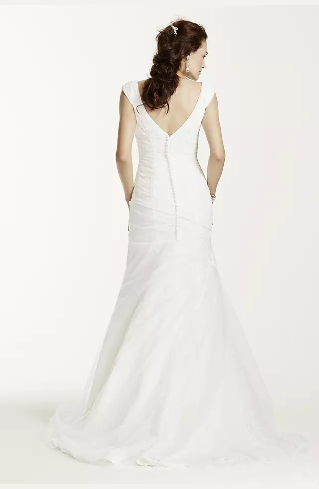 Jewel Off The Shoulder Ruched Wedding Dress Image 2