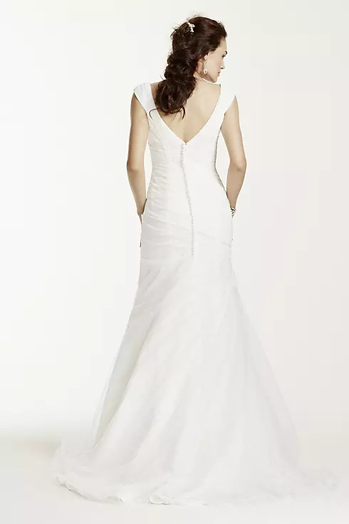 Jewel Off The Shoulder Ruched Wedding Dress Image 2