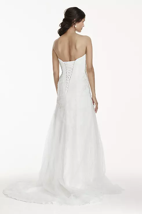 Tulle Over Lace Mermaid Wedding Dress Image 2