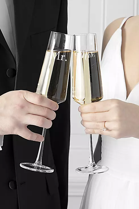 Couples Wedding 9.5 oz Champagne Estate Glasses Image 1