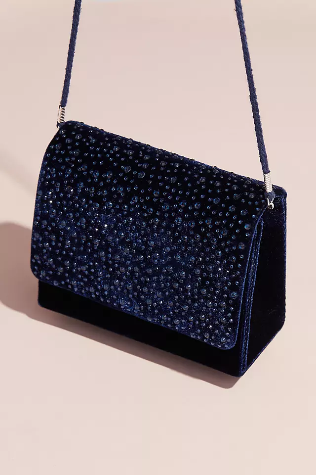 Nina Crystal Embellished Velvet Crossbody Bag Image 3