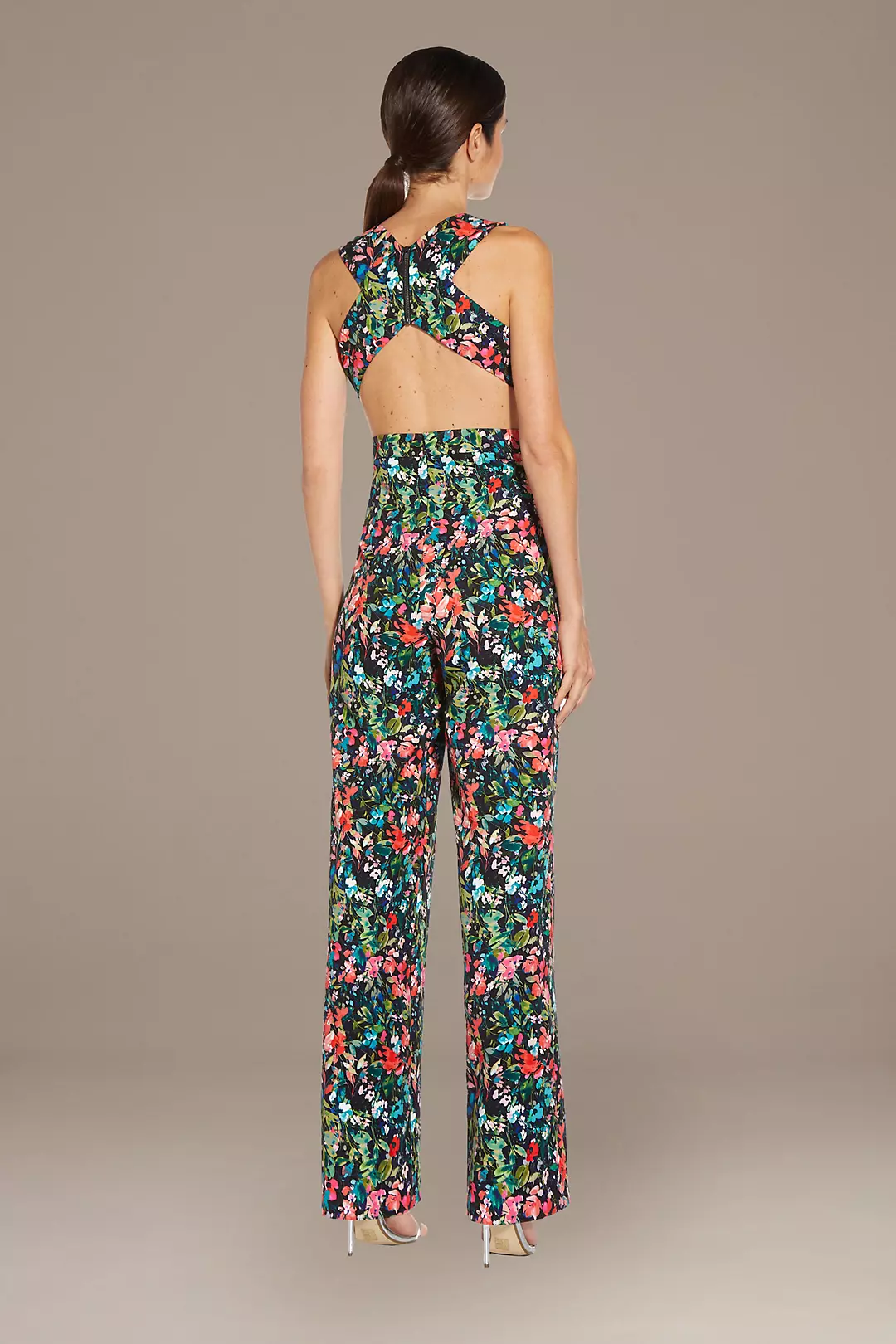 Floral Sleeveless Open-Back Jumpsuit Image 3