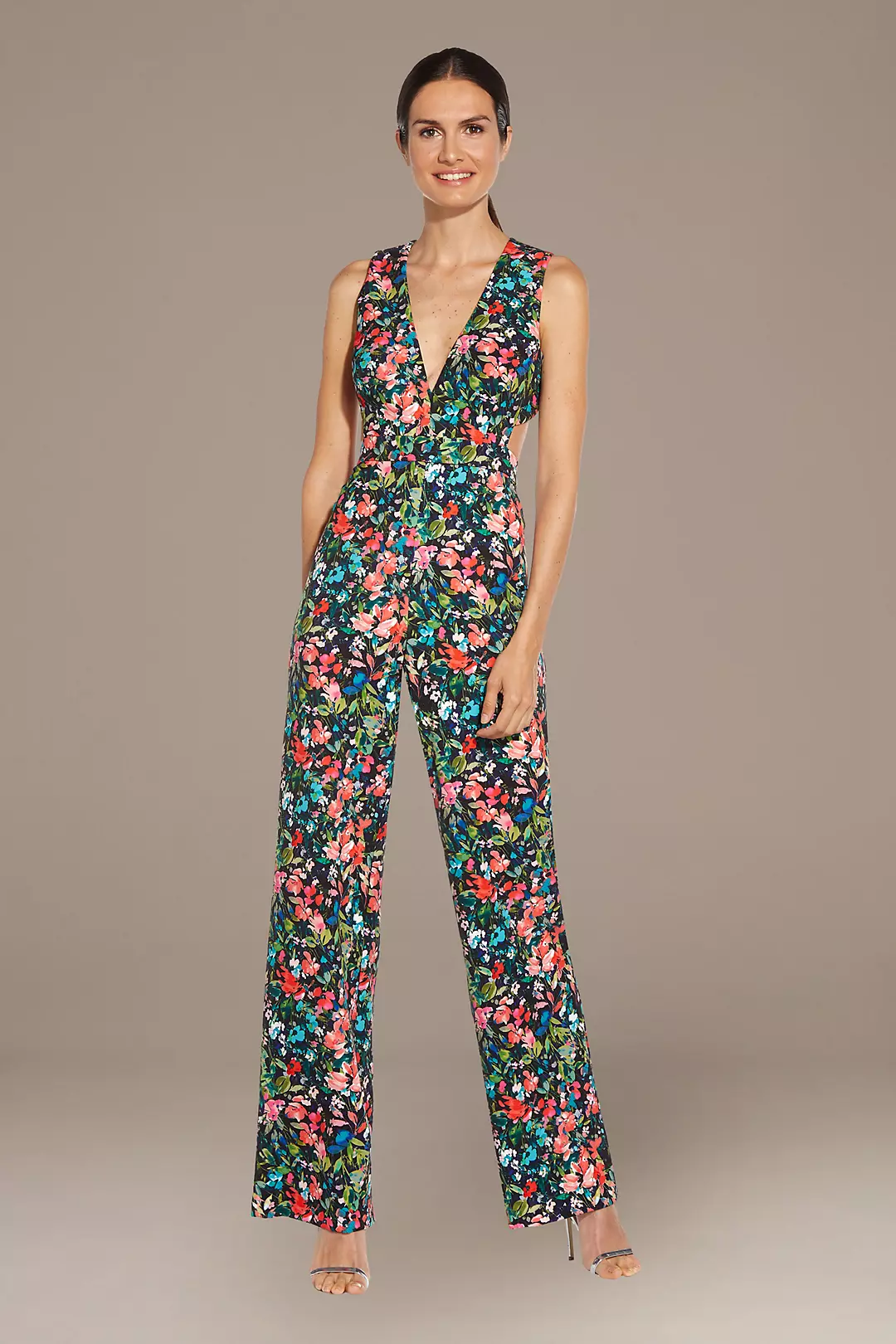 Floral Sleeveless Open-Back Jumpsuit