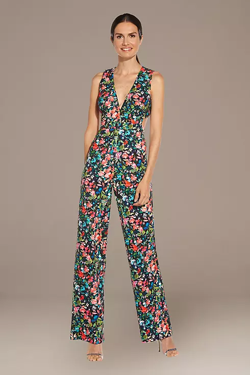Floral Sleeveless Open-Back Jumpsuit Image 1