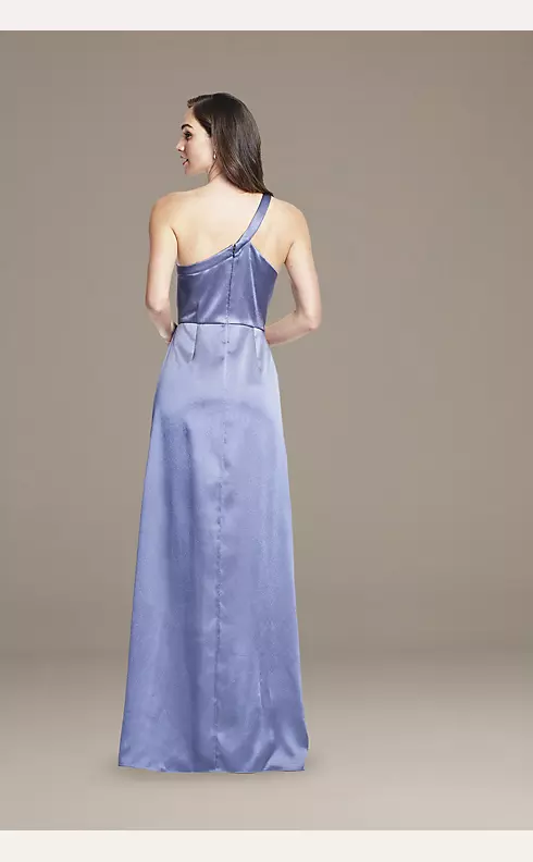 Asymmetrical Satin Jumpsuit with Skirt Overlay Image 3