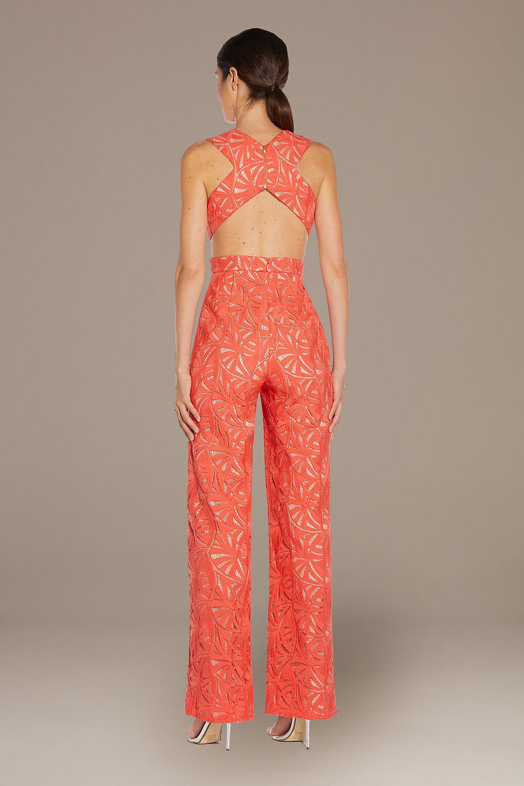 Lace Applique Sleeveless Jumpsuit with Open Back Image 2