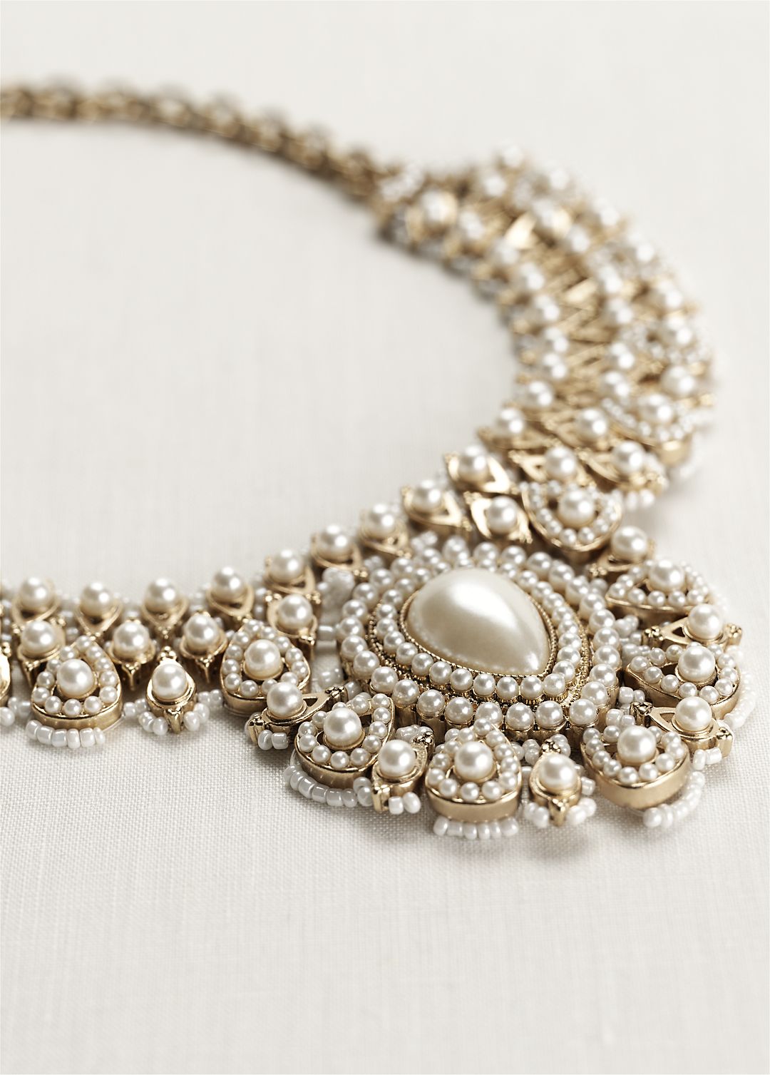 Woven Bead and Pearl Statement Necklace Image 1