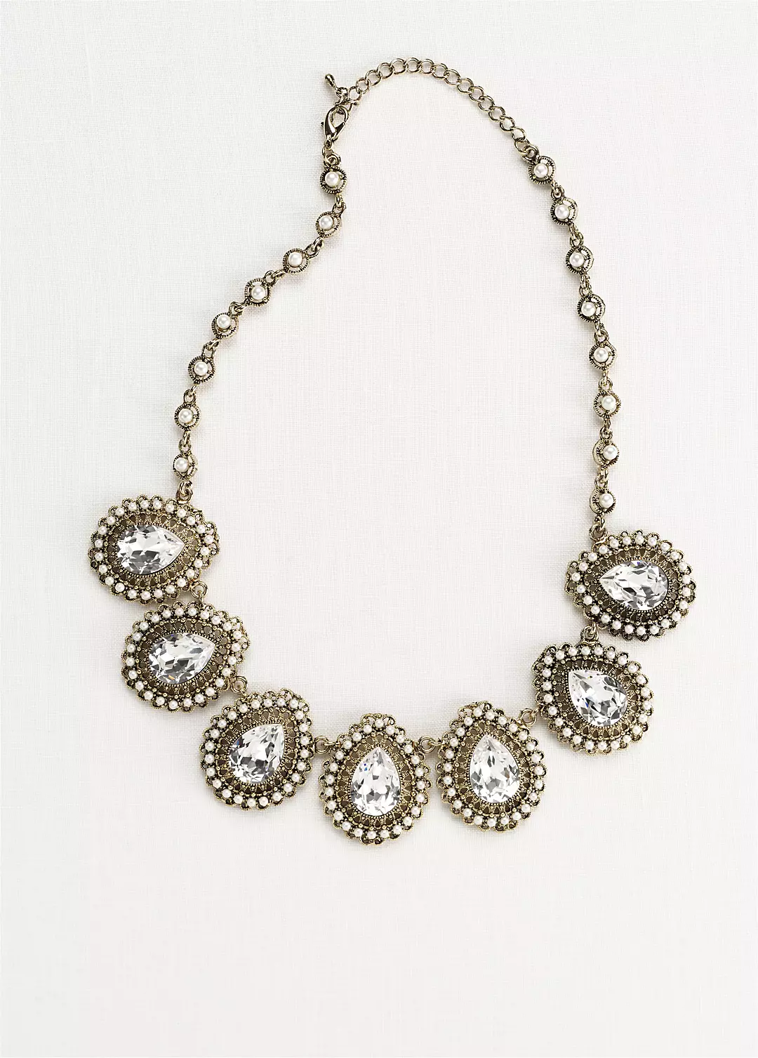 Baroque Teardrop Crystal and Pearl Necklace Image 2