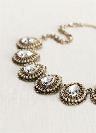 [DEWY DESERT] Covered pearl Necklace ネックレス 全2種 Baroque Teardrop Crystal and Pearl Necklace | David's Bridal
