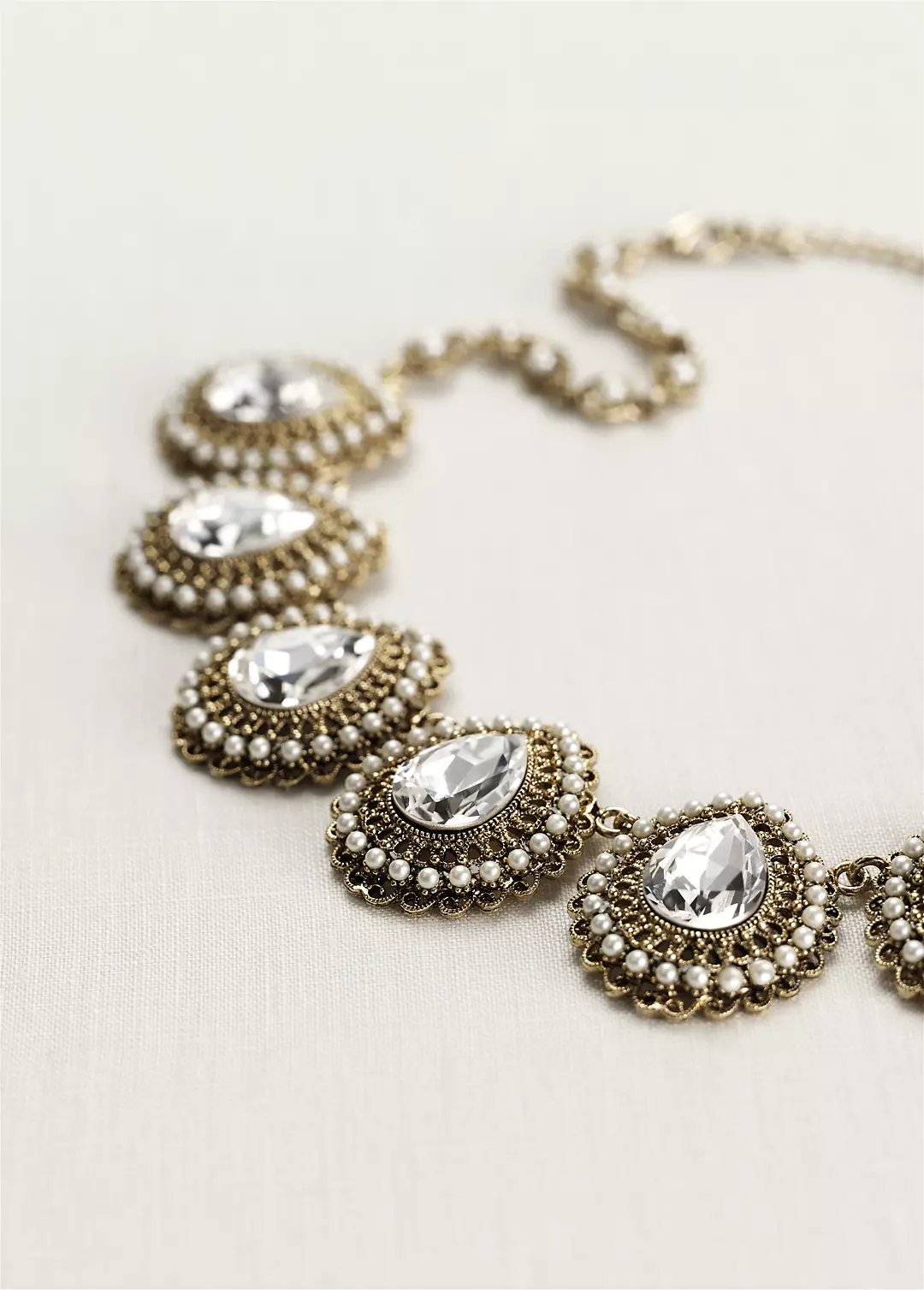 Baroque Teardrop Crystal and Pearl Necklace Image