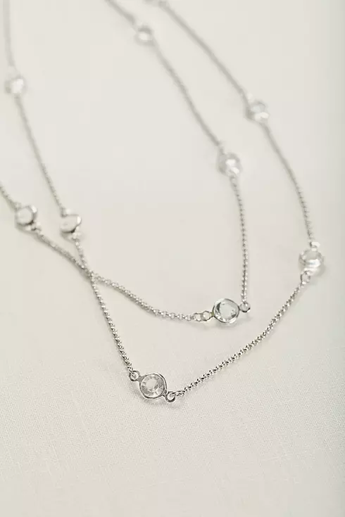 Long Layered Crystal Necklace Image 2
