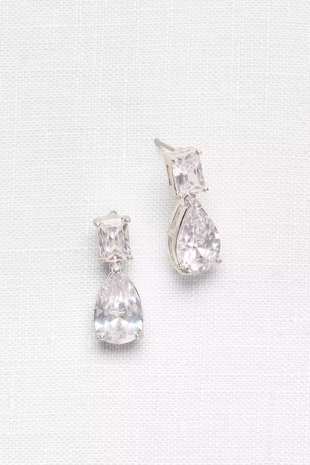 Emerald- and Pear-Cut Cubic Zirconia Earrings Image