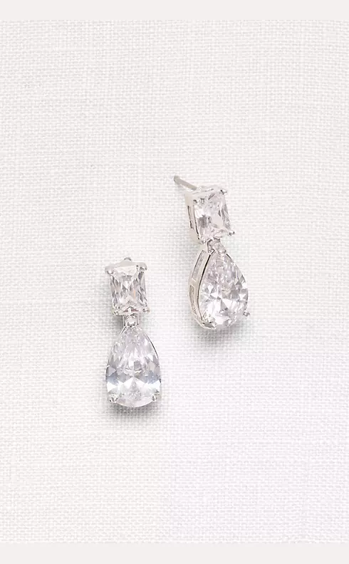 Emerald- and Pear-Cut Cubic Zirconia Earrings Image 1