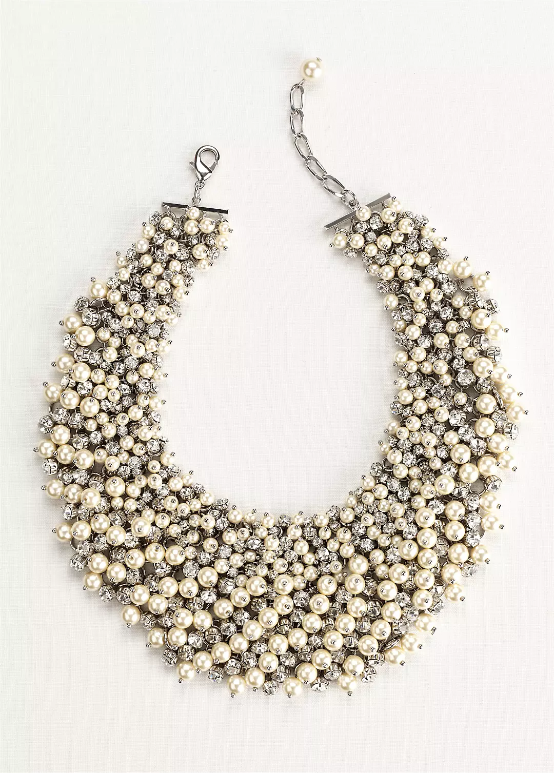 Dramatic Pearl Crystal Bauble Necklace Image 2