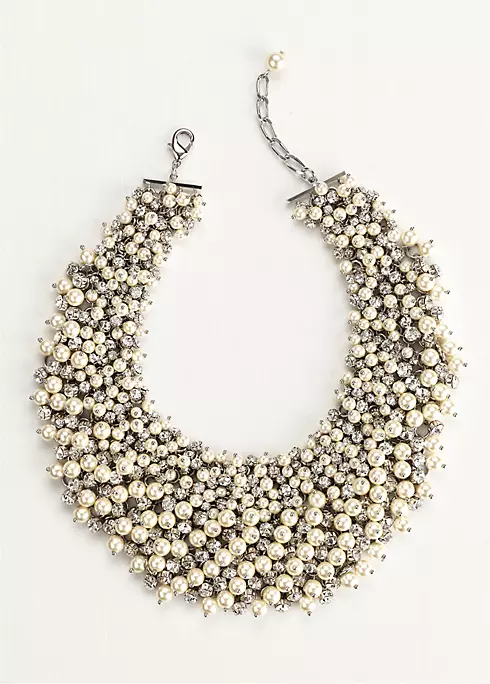 Dramatic Pearl Crystal Bauble Necklace Image 2