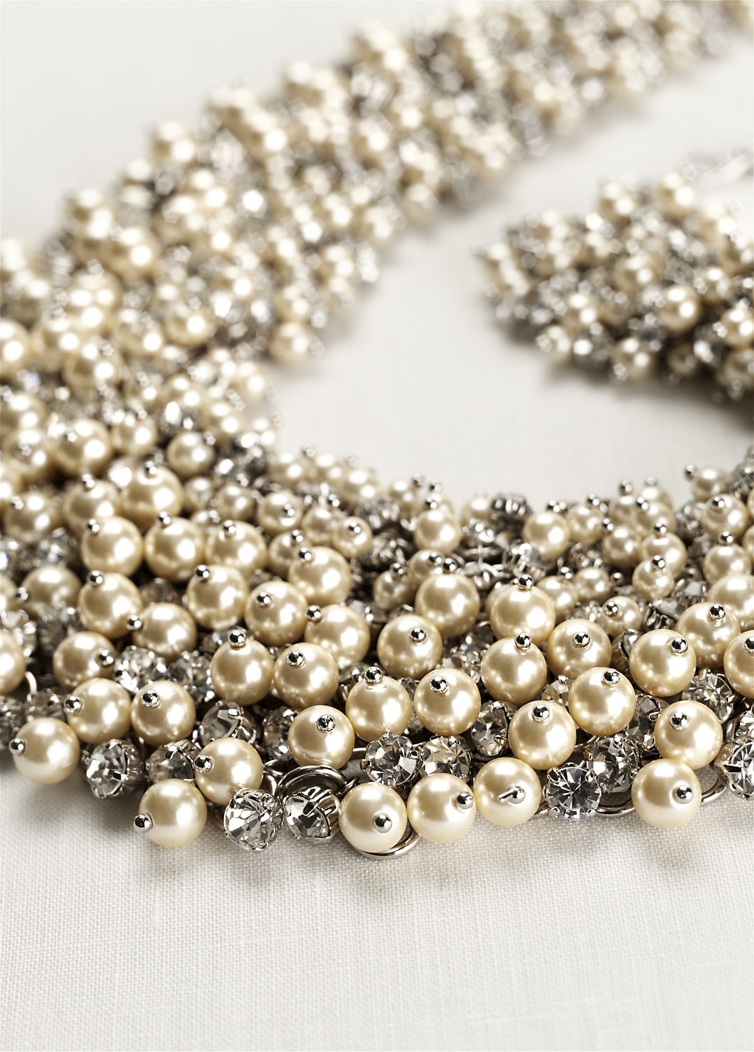 Dramatic Pearl Crystal Bauble Necklace Image 3