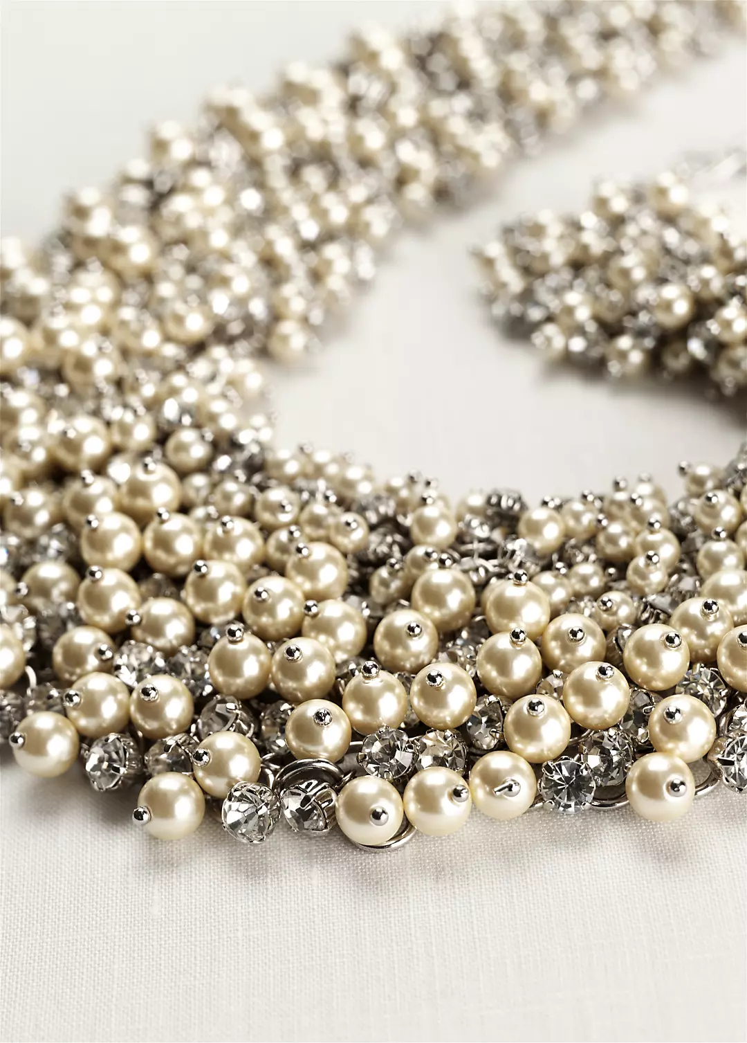 Dramatic Pearl Crystal Bauble Necklace Image