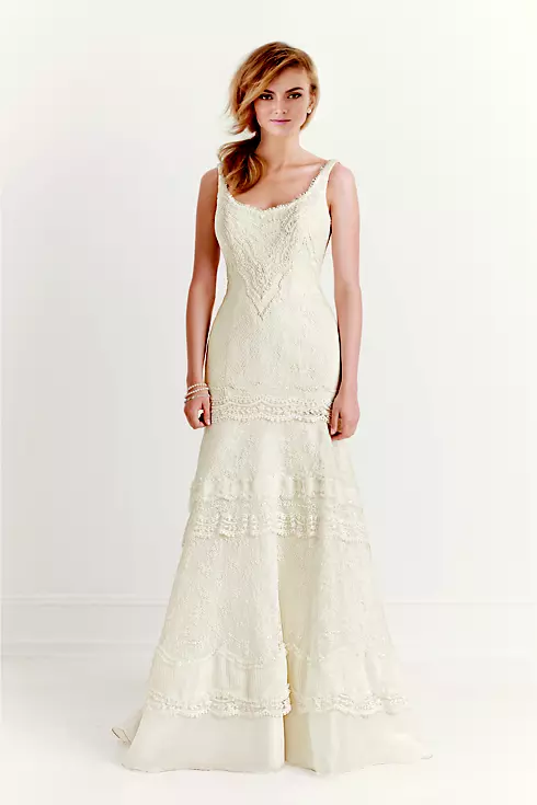 Melissa Sweet Organza Lace and Satin Wedding Dress Image 1