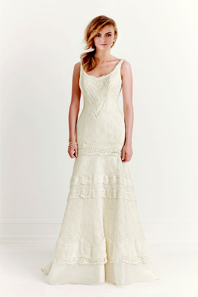 Melissa Sweet Organza Lace and Satin Wedding Dress Image 5