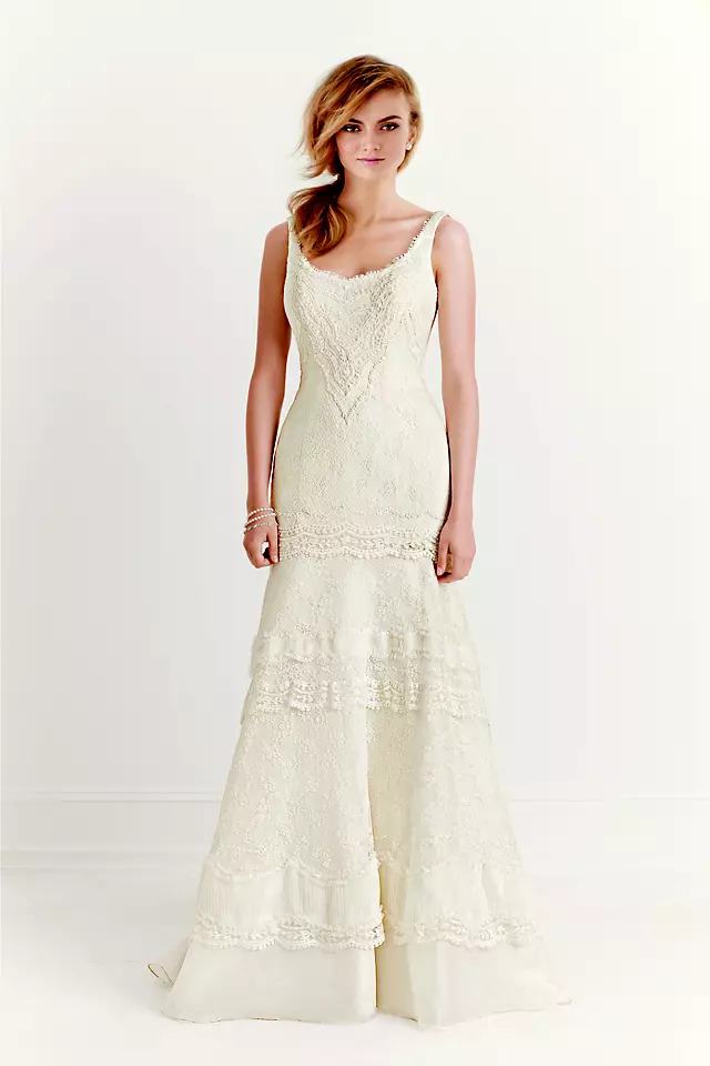 Melissa Sweet Organza Lace and Satin Wedding Dress Image