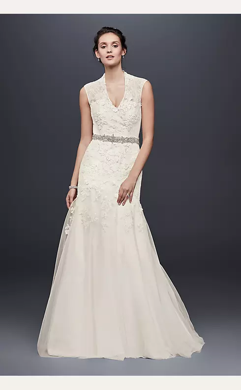 Melissa Sweet Cap Sleeve Lace Wedding Dress Image 1