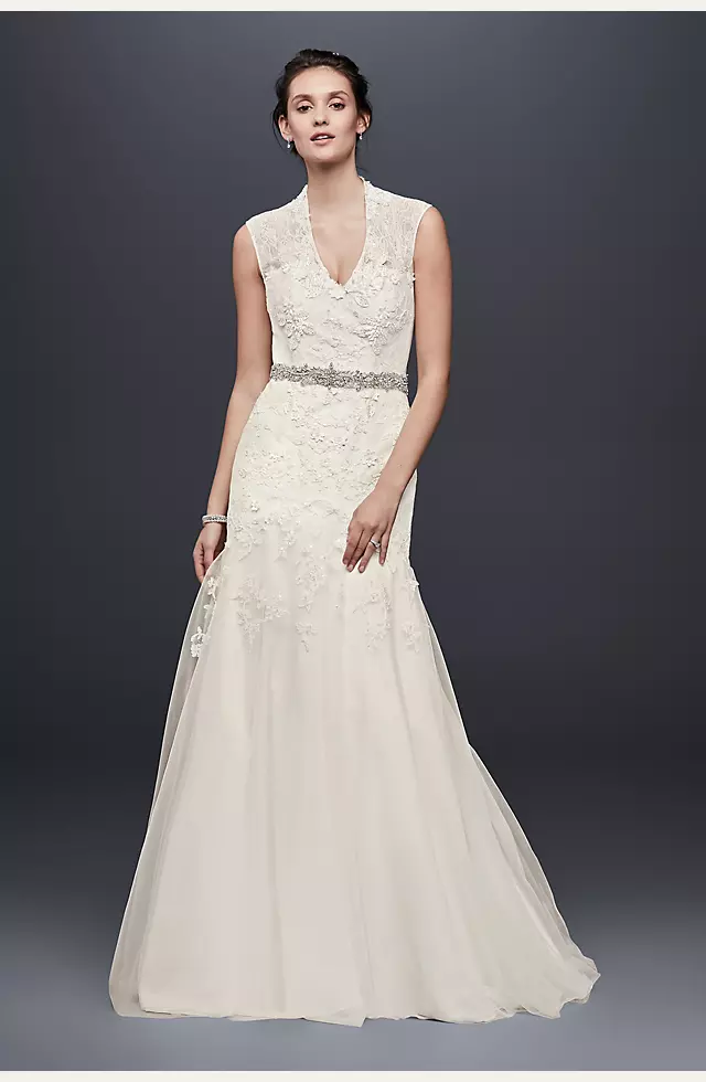 Melissa Sweet Cap Sleeve Lace Wedding Dress Image
