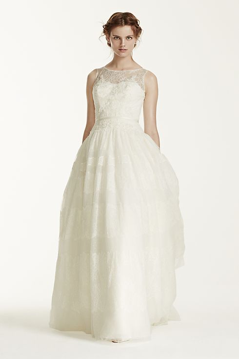 Illusion Tank Embellished Tulle Wedding Dress Image