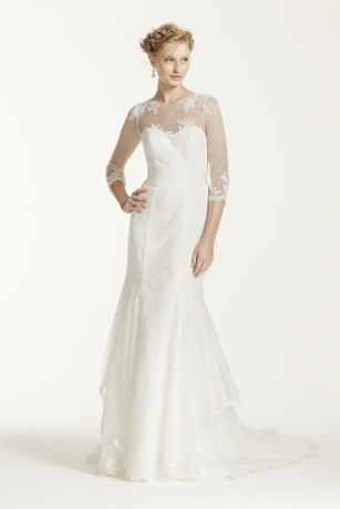 melissa sweet dress bridal david illusion sleeves dresses