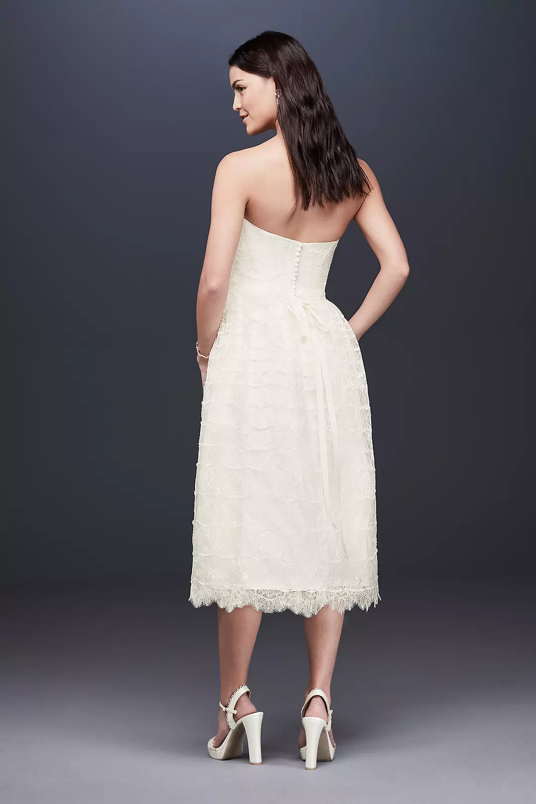 As-Is Short Lace Wedding Dress Image 2