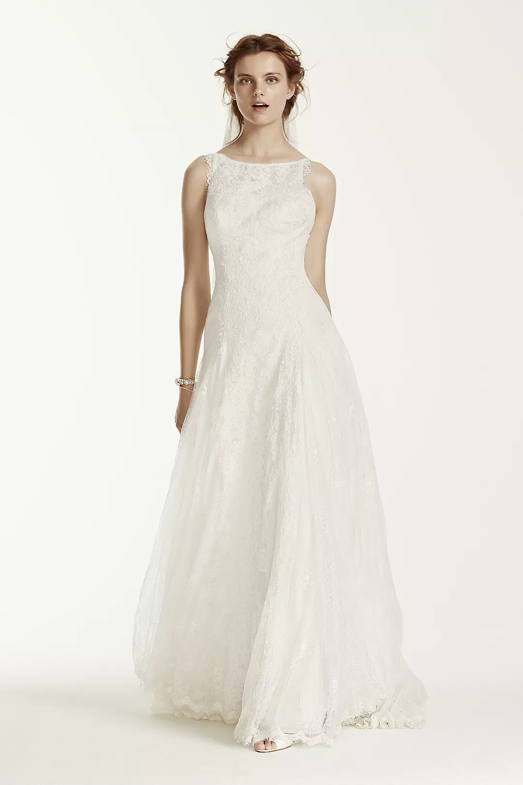 As-Is Lace Wedding Dress with High Neck Image