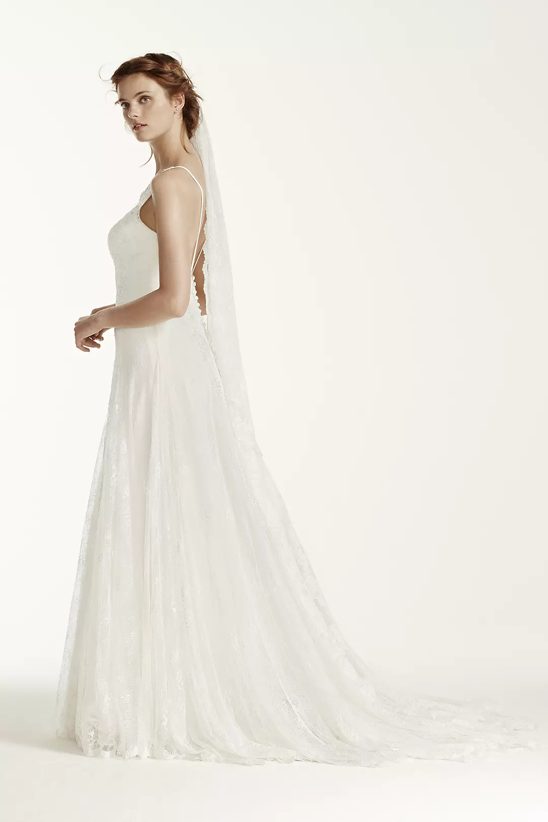 As-Is Lace Wedding Dress with High Neck Image 2