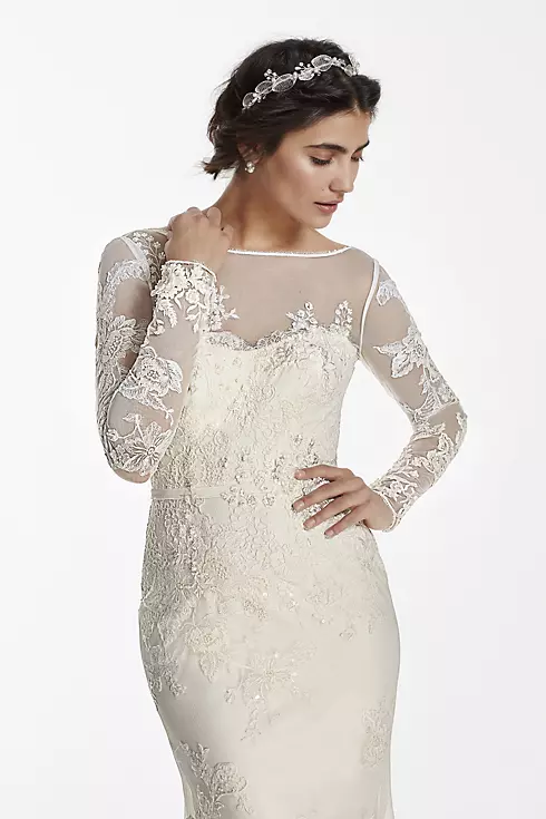 Melissa Sweet Lace Long Sleeve Wedding Dress Image 4