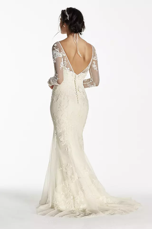 Melissa Sweet Lace Long Sleeve Wedding Dress Image 2