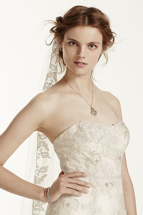 As-Is Tulle Wedding Dress with 3D Flowers Image 3