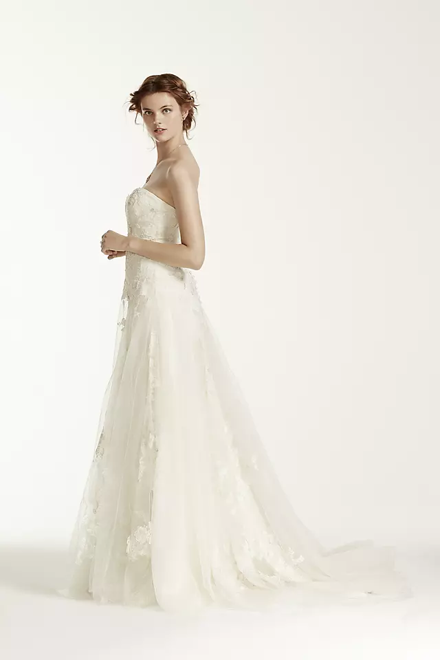 Melissa Sweet Tulle Wedding Dress with 3D Flowers Image 3