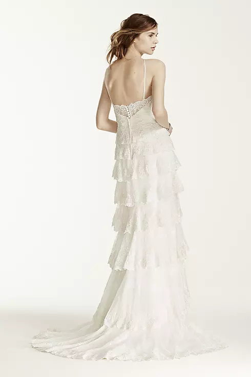 Melissa Sweet Beaded Tiered Lace Wedding Dress Image 2