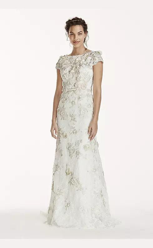 As-Is 3D Cap Sleeve Wedding Dress Image 1