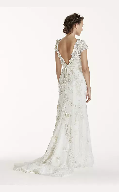 As-Is 3D Cap Sleeve Wedding Dress Image 2