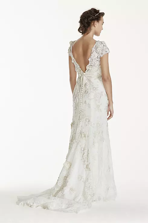 As-Is 3D Cap Sleeve Wedding Dress Image 2