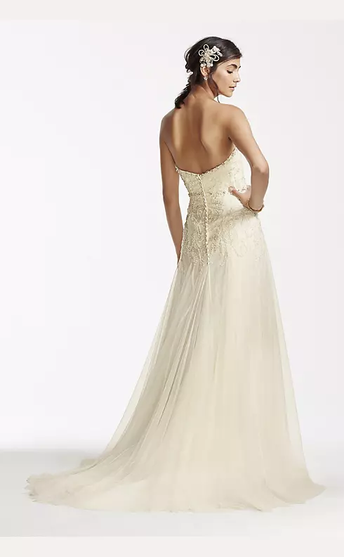 As-Is Strapless Tulle Sheath Wedding Dress Image 2