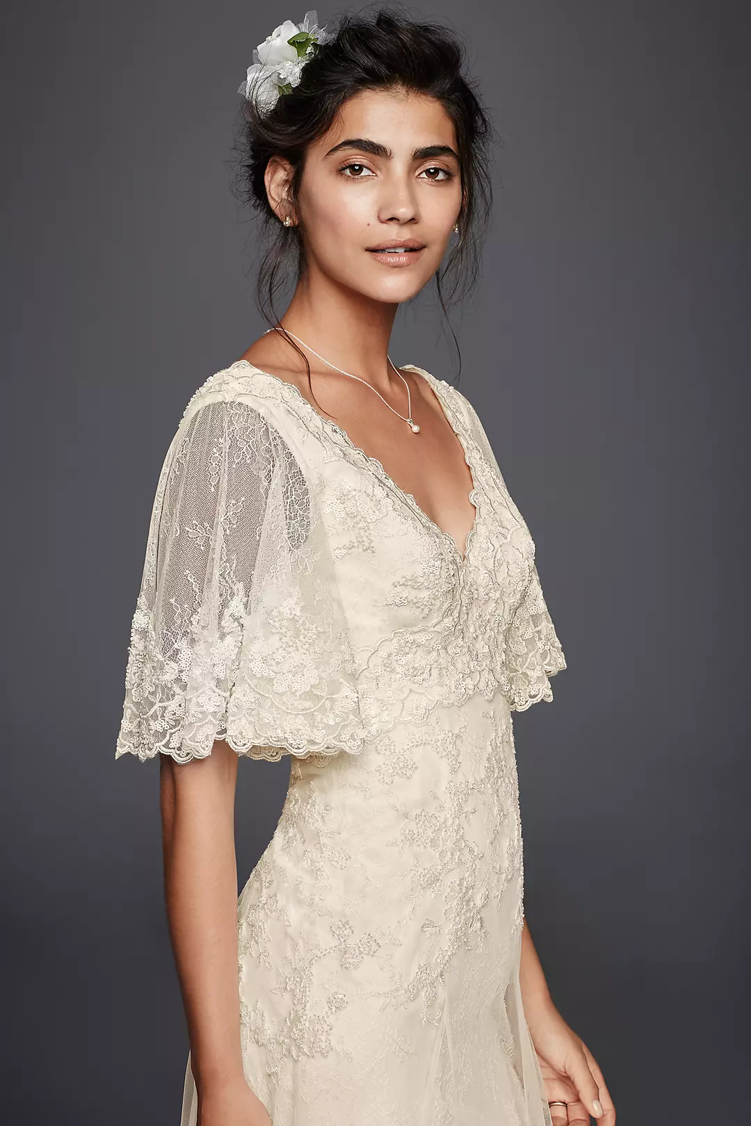 Melissa Sweet Wedding Dress with Flutter Sleeves Image 3