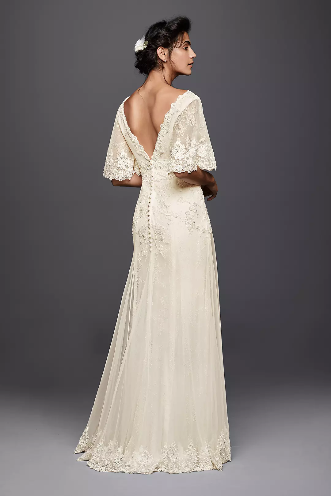 Melissa Sweet Wedding Dress with Flutter Sleeves Image 2