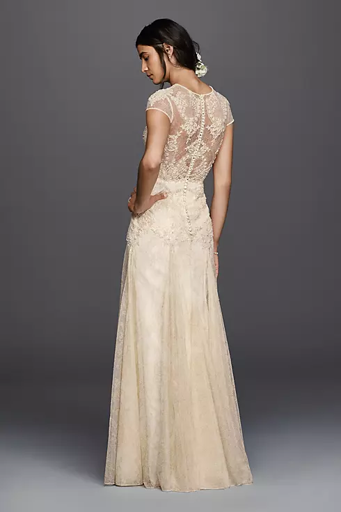 Melissa Sweet Cap Sleeve Illusion Wedding Dress Image 2
