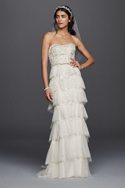 Melissa Sweet Wedding Dress with Tiered Skirt Image 4